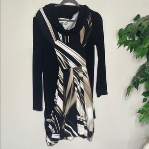 Joseph Ribkoff Elegant Black and Brown Women's Dress